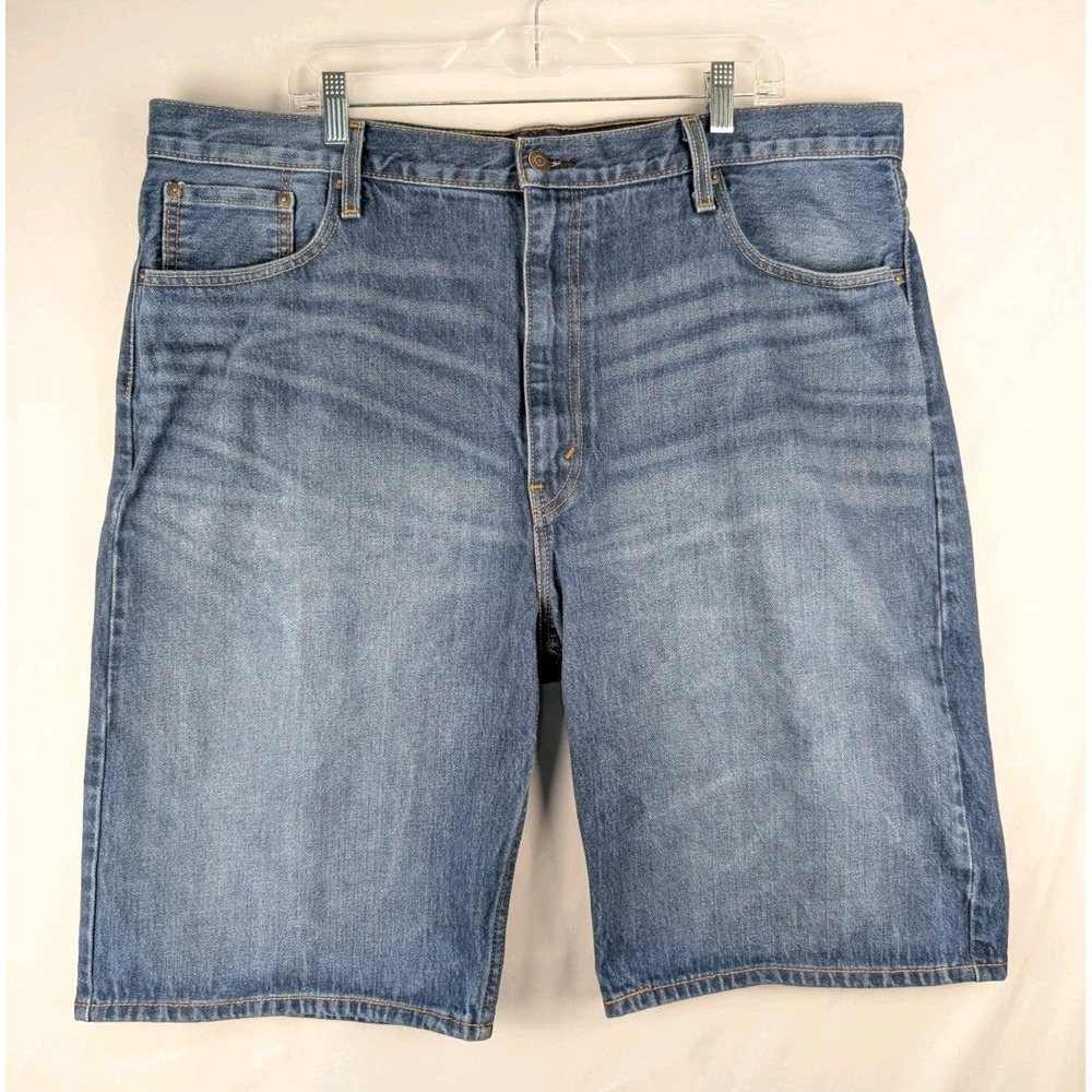Levi's 569 Denim Shorts Mens W42 Blue Loose Straight Fit Jean Shorts